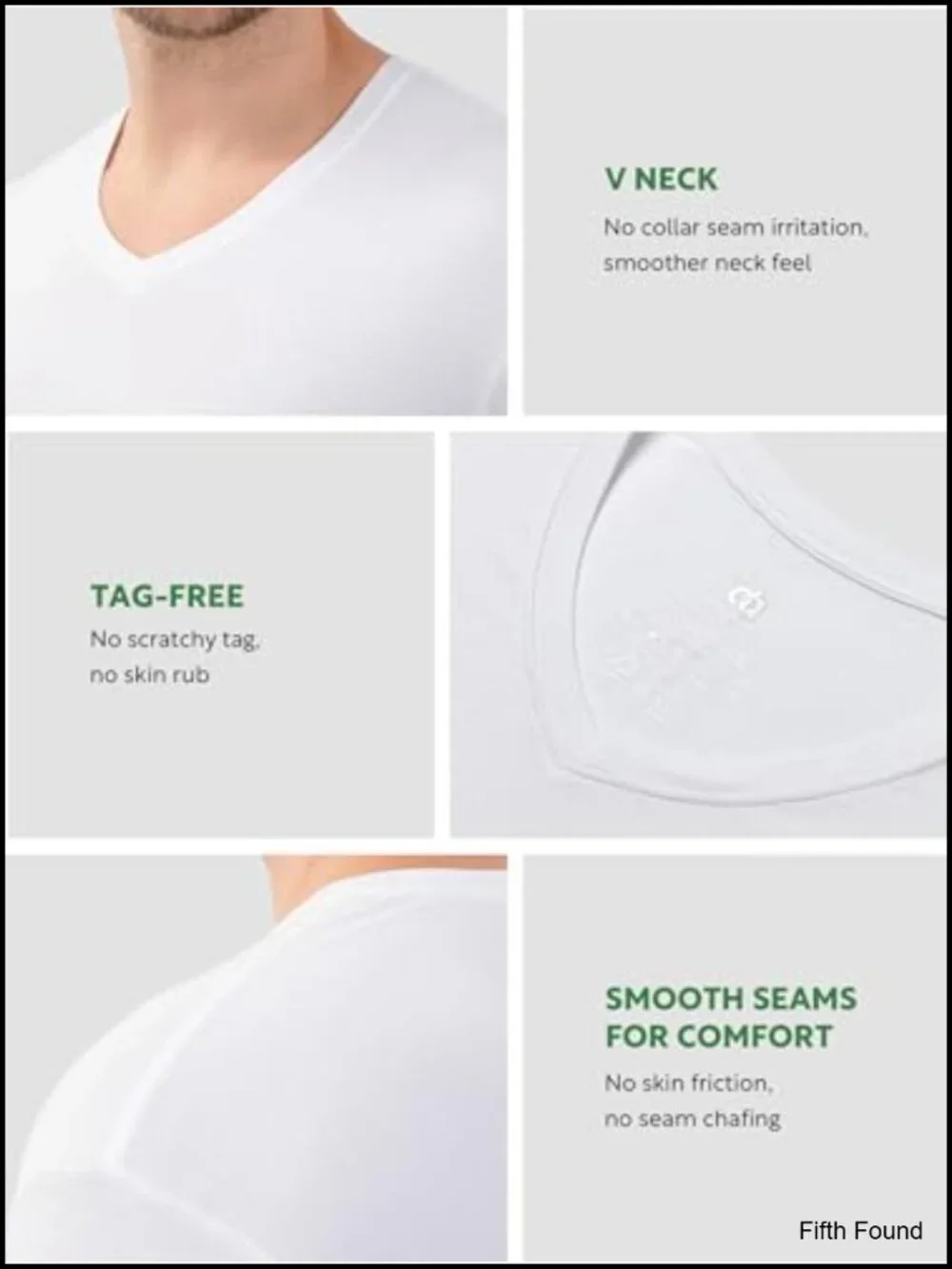 Bamboo Rayon V-Neck Undershirts 3 Pack Moisture-Wicking Stay-Tucked T-Shirts